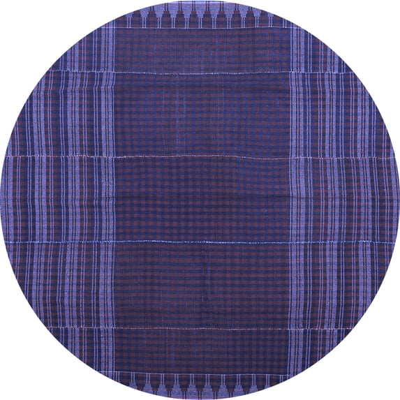 Ahgly Company Indoor Round Oriental Blue Traditional Area Rugs, 7' Round