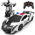 thumbnail image 3 of Wupuaait Lamborghini Transformer RC Racing Car Toy Gift with LED Lights for 3-12 Years Old Kids, White and Black, 3 of 6