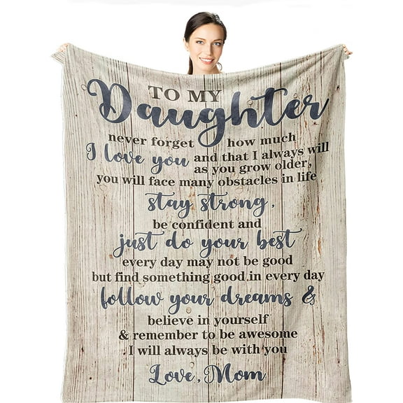 LHSHID Daughter Gifts Blankets to My Daughter Blanket Daughter Gifts from Mom Daughter Gift from Mother Throw Blanket Birthday Gifts for Grown Daughter Graduation Gift Ideas 30x40in