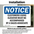 thumbnail image 2 of (2 Pack) Customers Using Elevator Must Be Accompanied OSHA Notice Sign, 2 of 6