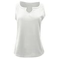 thumbnail image 3 of HAPIMO Women's Summer Tank Tops Solid Color Print Tops Trendy Comfy Ribbed Camisole Sleeveless Shirts for Girls Casual Slim Fit Camis Vest Notch V-Neck Blouse White M, 3 of 4
