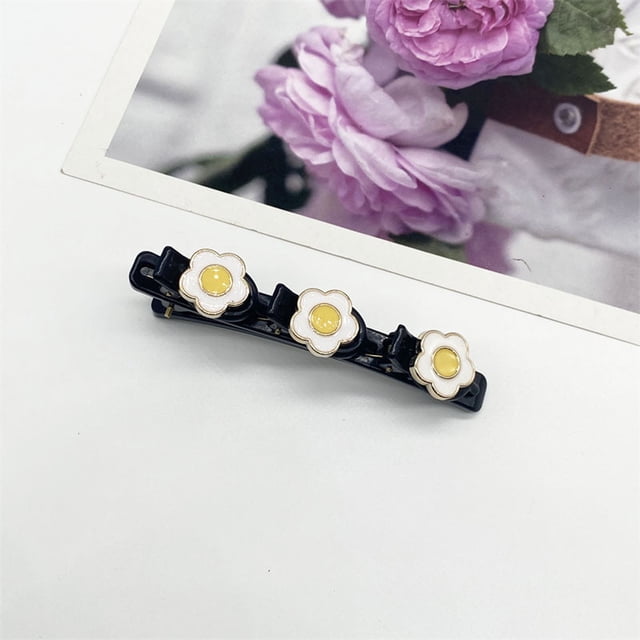Fiudx Pinza para El Cabello, Elegante Horquilla de Cuatro Hojas, Diseño Acrílico Brillante, Pinza Lateral Decoración con Diamantes de Imitación, Pinza Frontal para Cambiar Rápidamente El Peinado, Ide