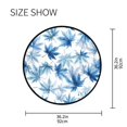 thumbnail image 5 of 36.2 Inch Round Floor Mat Abstract Blue Maple Leaves Carpet Decor Rug for Living Room Bedroom, 5 of 6