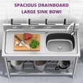 thumbnail image 2 of Utility Sink Free Standing Single Bowl Kitchen Sink,Stainless Steel Utility Sink with Cold and Hot Water Pipe,Commercial Kitchen Utility Sinks for a Laundry Room,Bathroom,Kitchen, Indoor & Outdoor, 2 of 7