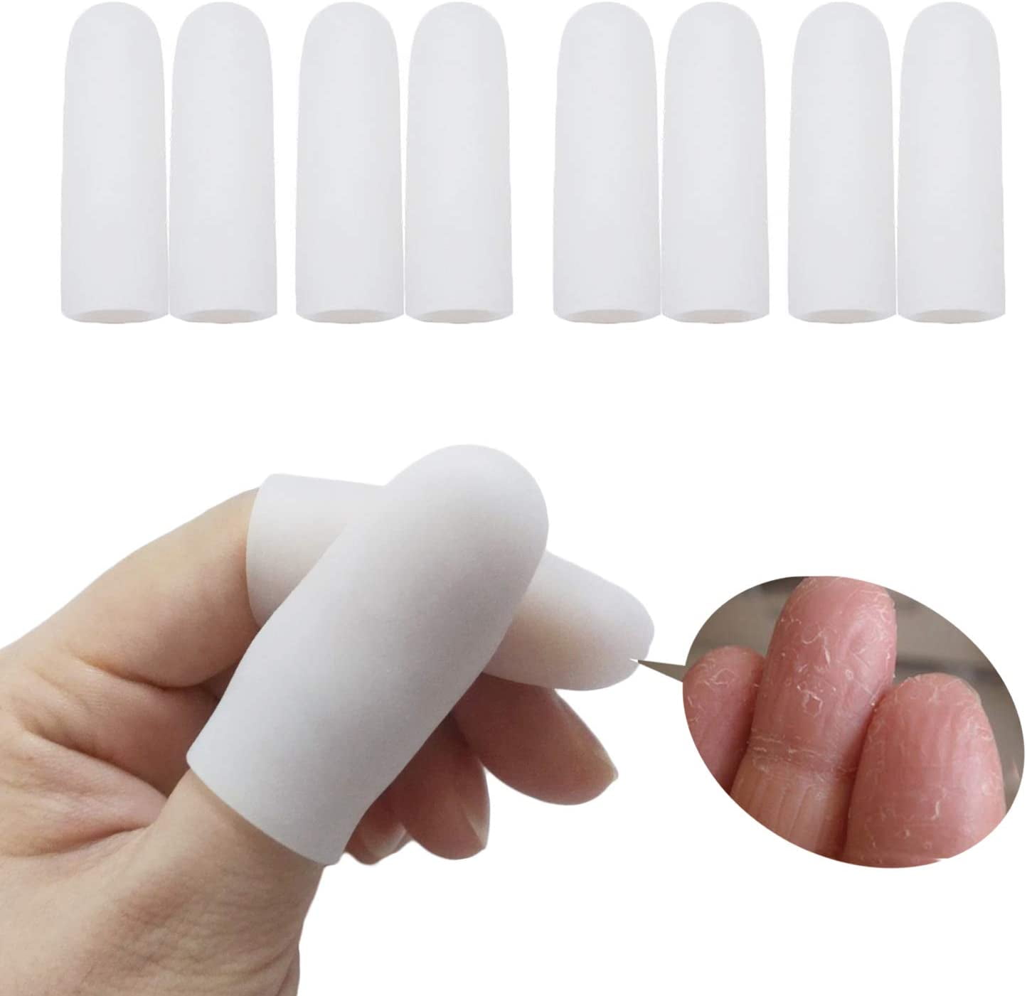 10 Pieces Gel Finger Protectors, Silicone Finger Caps Finger Cots and  Finger Sleeves for Trigger Finger, Finger Friction, Finger Arthritis and  Corn