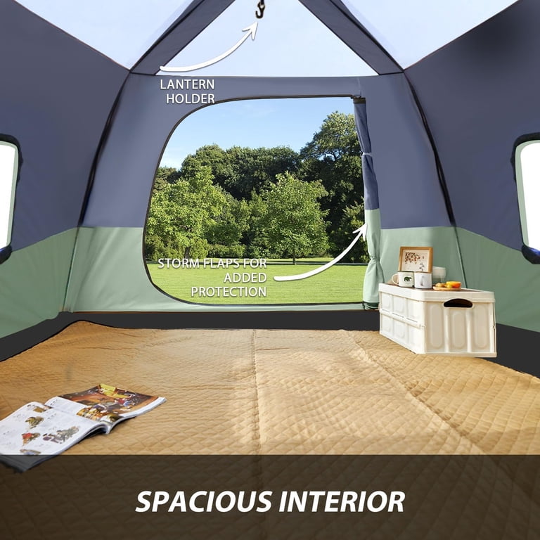 Amflip Tenda Da Campeggio Automatica Per 1 Uomini Persone Istantanea Pop Up, Doppia Porta, Antivento E Impermeabile, Tenda Interna Ed Esterna 2 In 1 Per Campeggio
