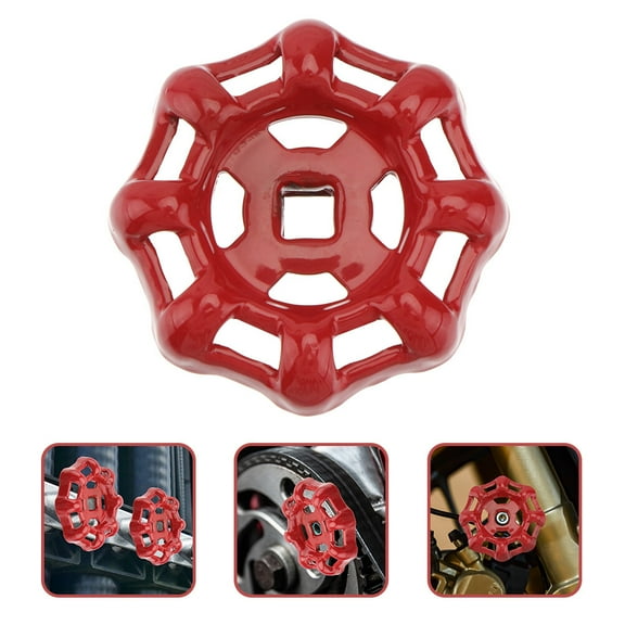 SEWACC Red Metal Handles 3Pcs for Outside Garden Tap 2.36X2.36X0.39in Cast Iron Material