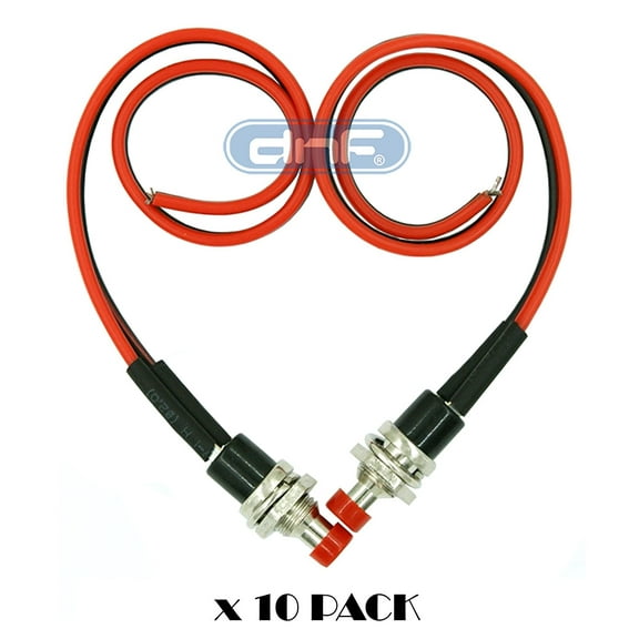 10 Pack Mini Push Button Pre-Wired Momentary N/O OFF-ON Switch Plug 12V 3AMP SPST