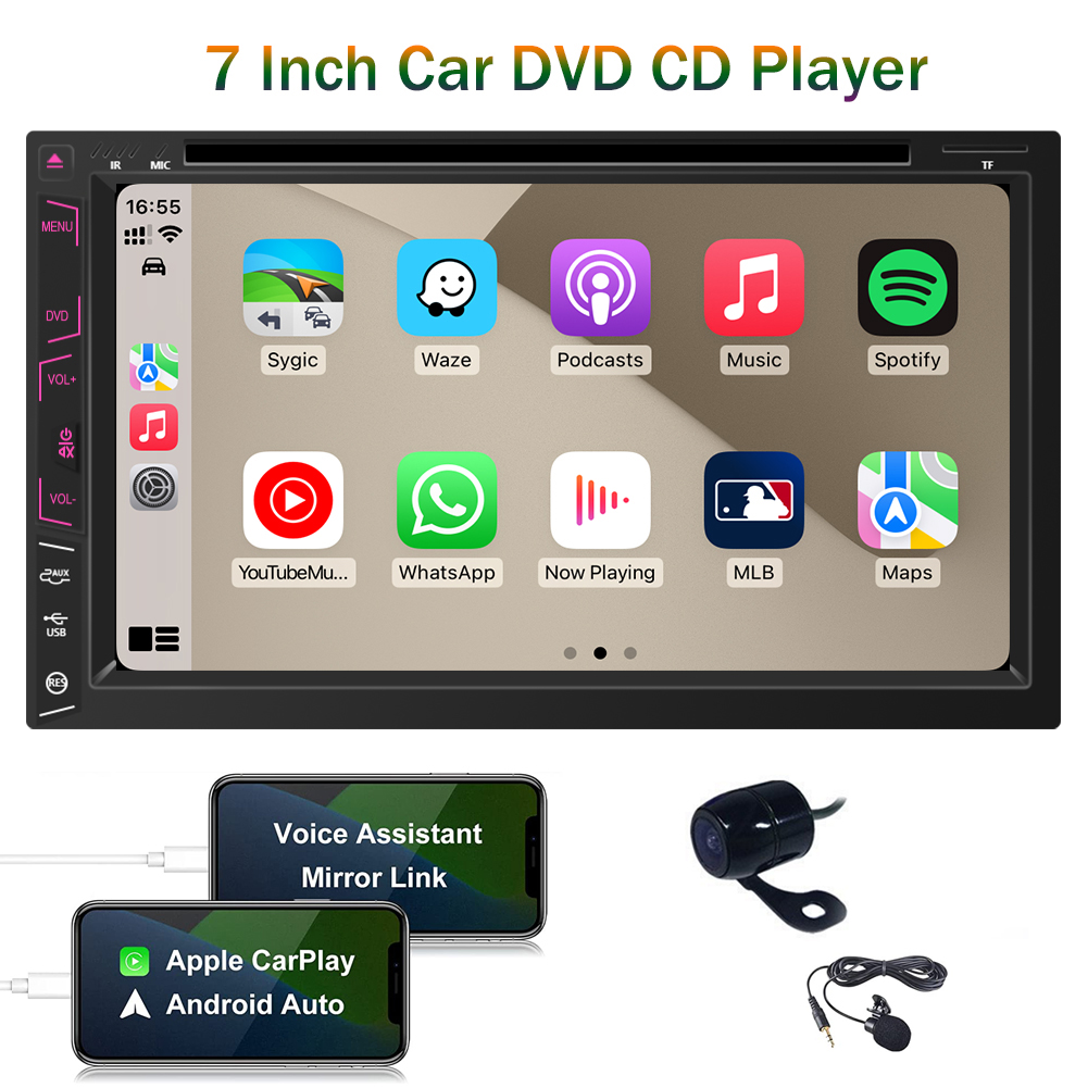 Touchscreen Car stereo with Apple Carplay DVD CD Player Android Auto