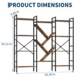 thumbnail image 3 of GloryStar Rustic Industrial Bookcase, 4-Tier Wide Wood Shelf with 14 Display Levels and Metal Frame for Home Office, 3 of 8