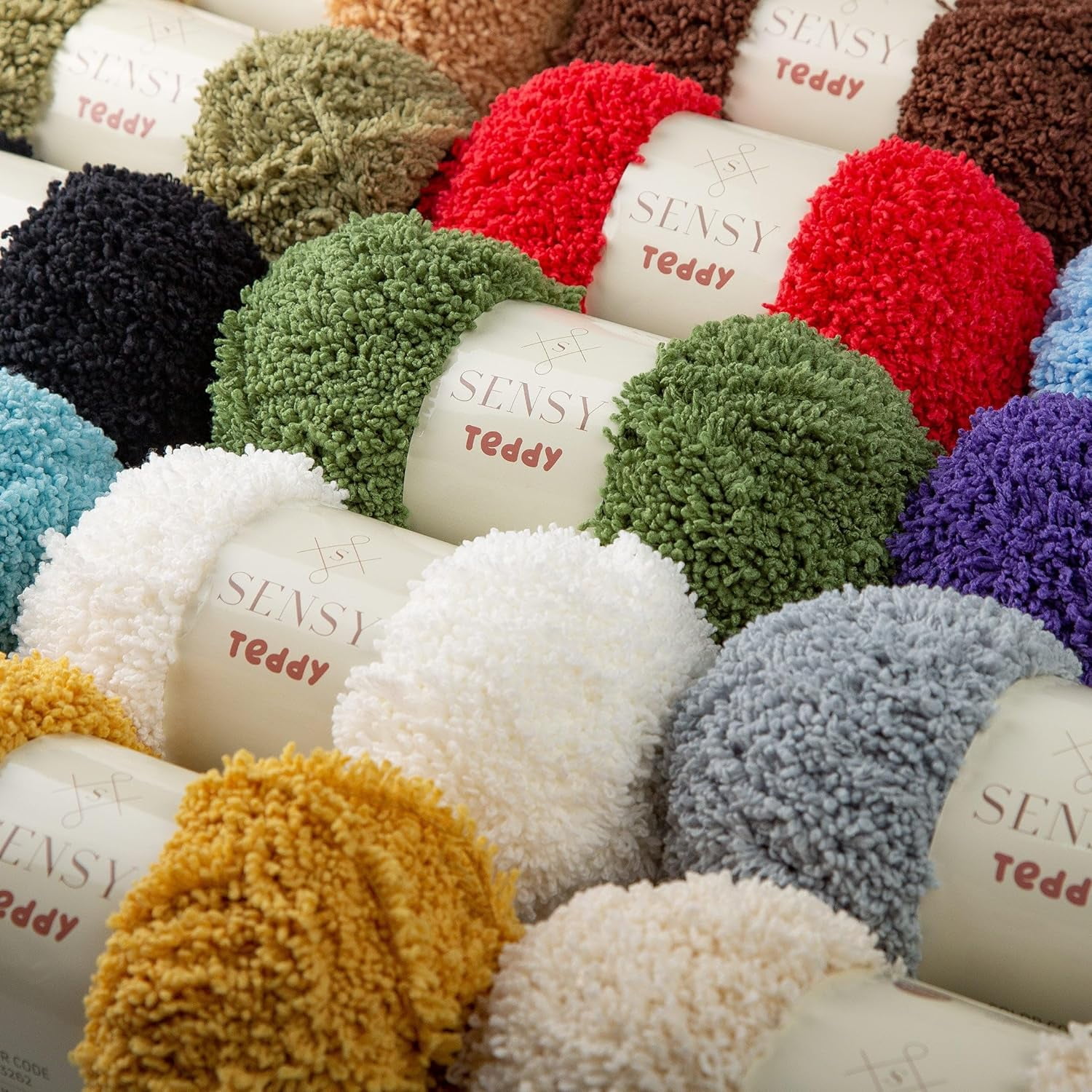 3 Skeins of Sensy Teddy Yarn for Crocheting, Sheepy Yarn, Sherpa Fleece Yarn, Soft Fluffy and Cozy Yarn, Baby Blanket Yarn, Amigurumi Yarn, 3.5 oz, 109 Yards, Gauge 5 Bulky (Brown)