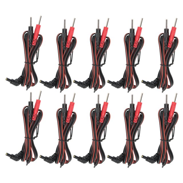 10pcs 2 in 1 2.35mm 1.2m Electrode Cables for TENS Physiotherapy Machine