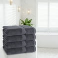 thumbnail image 7 of Simmore Pack of 4 Bath Towels 27 x 55 Inches, 100% Cotton, Quicker to Dry, Lightweight and Absorbent, Perfect for Bathroom, Dark Grey, 7 of 7