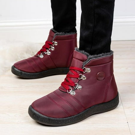 

Boots Women Snow Chunky Boots Ladies Lace-Up Ladies Shoes New Platform Ankle Boots Keep Warm Fur Winter Shoes Women Botas Mujer
