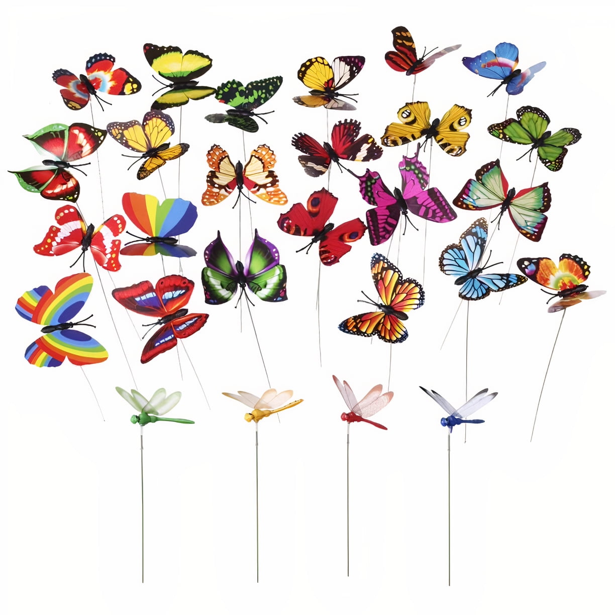 10Pc Butterfly Dragonfly Stakes Outdoor Planter Flower Pot Bed Garden Decor Art. 
