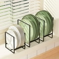 thumbnail image 3 of SUNFIOCN 4PCS Plate Holders Organizer, Metal Dish Storage Dying Display Rack for Cabinet, Counter and Cupboard - Black? 2 Small and 2 Large, 3 of 8