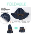 thumbnail image 3 of Women Floppy Sun Hat Summer Wide Brim Beach Cap Packable Cotton Straw Hat for Travel, 3 of 6