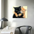 thumbnail image 4 of Autua Cute Cat Canvas Wall Art Print for Living Room Bedroom Home Office Decor, High Resolution Image, Handmade, Waterproof, Tear Resistant, Perfect Gift, Easy to Frame 20x16in, 4 of 6