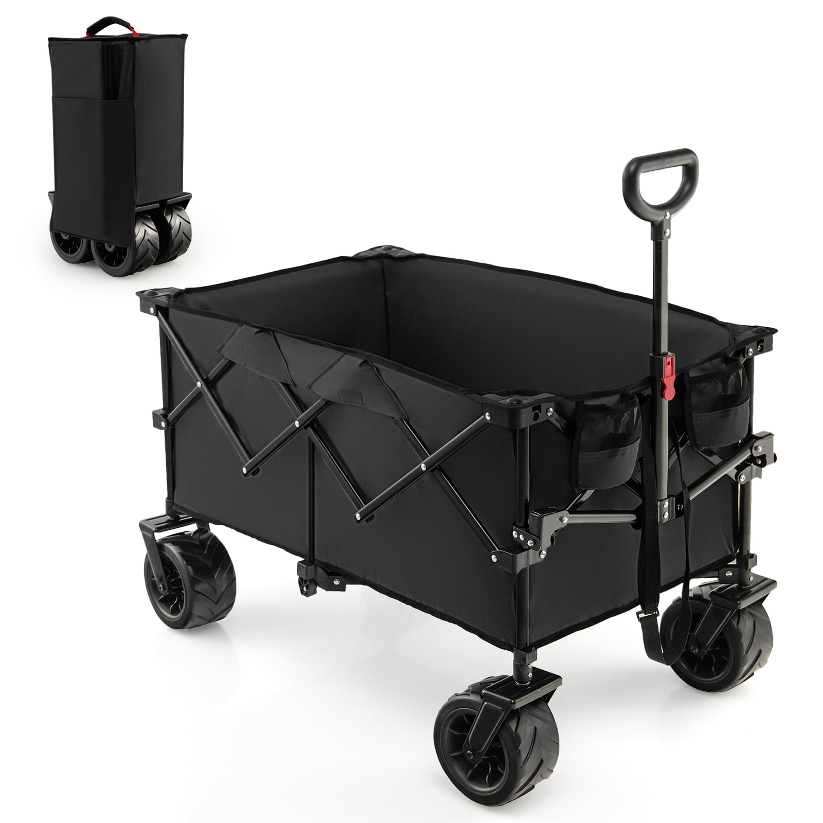 Topbuy Collapsible Folding Outdoor Utility Wagon with Cover Bag Outdoor