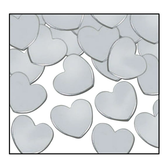 Beistle Hearts Fanci Confetti Silver 5/Pack 50622-S
