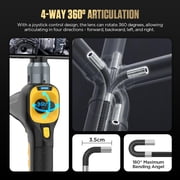 Autool SVB303 720P Endoscope Camera, 4-Way 360° Articulating Borescope W/ 6 LED Lights & 3.28ft Waterproof Elastic Metal Hose 1 Set
