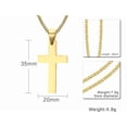 thumbnail image 2 of Clásico Hombres Mujer Acero Inoxidable Crucifijo Cruz Colgante Religioso Collares Xtellar dorado, 2 of 4