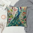 thumbnail image 2 of GOSMITH  Watercolor Birds Peacock Elk Decorative Throw Pillowcase Cushion Cover, 2 of 5