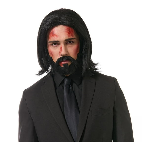 Hitman Adult Costume Wig and Beard Set | Black
