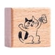 thumbnail image 1 of Sello de madera con forma de gato, tamaño pequeño, de 0,2 pulgadas, para manualidades y envíos por correo. Salud, 1 of 9