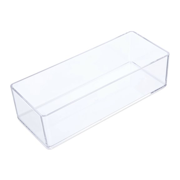 Acrylic Makeup Brush Box, Transparent Cosmetic Organizer for Bathroom Drawer Organizer Table Cosmetic Sundries Classification(Single Grid)