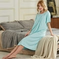 thumbnail image 4 of Chemises de Nuit d'Été pour Femmes, Douce 100 % Coton Confortable Légère à Manches Courtes Nuisette pour Dames, 4 of 5