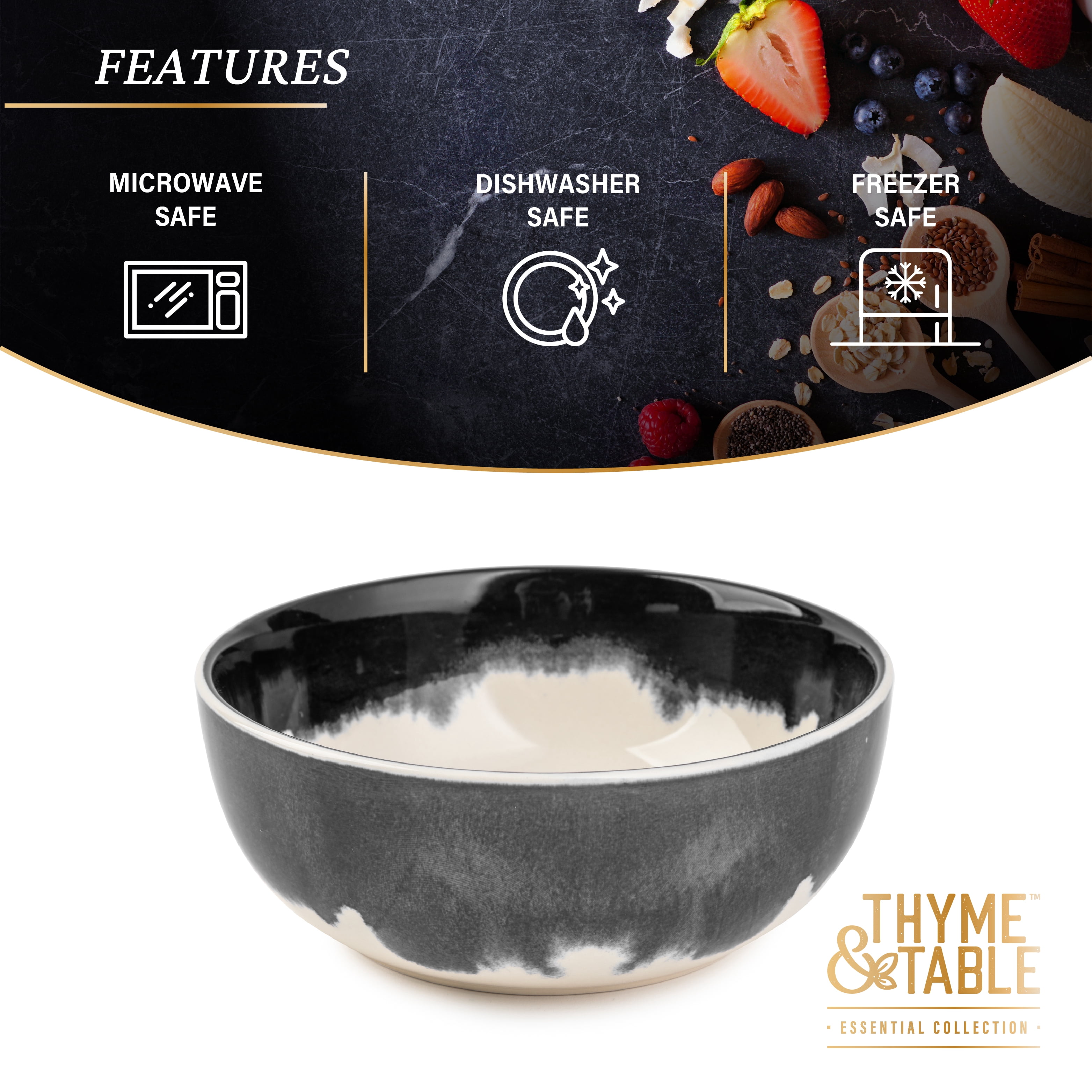 (2 pack) Thyme & Table Stoneware Drip Cereal Bowl, Grey