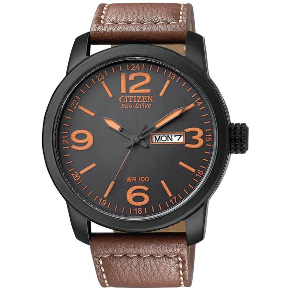 Citizen Men's Eco-Drive BM8475-26E Black Leather Quartz Fashion Watch