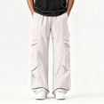 thumbnail image 5 of Tqyyweavej Men's Casual Cargo Pants Plus Size Straight Leg Trousers with Pockets Drawstring Wide Leg Outdoor Joggers for Hiking S-5XL, 5 of 10