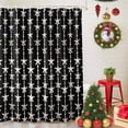 thumbnail image 5 of Shower Curtain 66"W x 72"L Summer Starfish Pattern Black Texture Fabric Shower Curtains Set with Hooks Water Repellent Bathroom Curtains Machine Washable Bathroom Accessories, 5 of 9