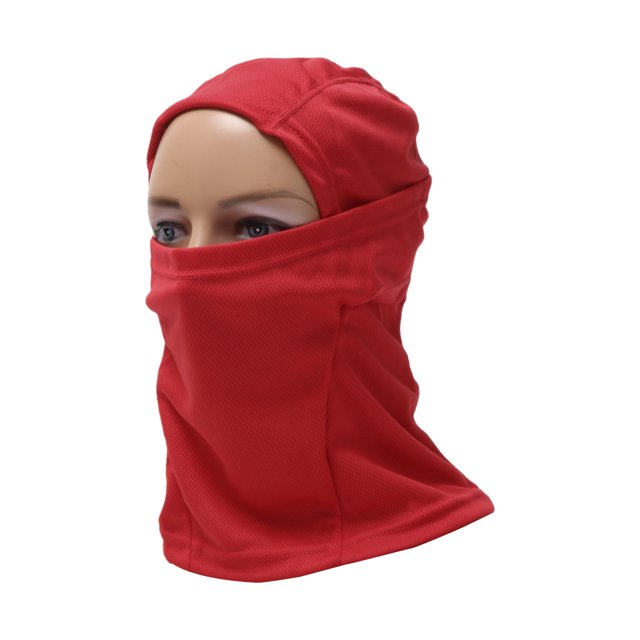 Máscara Facial Completa de Poliéster Cubierta Transpirable, Absorbe el Sudor Roja 1 Pcs