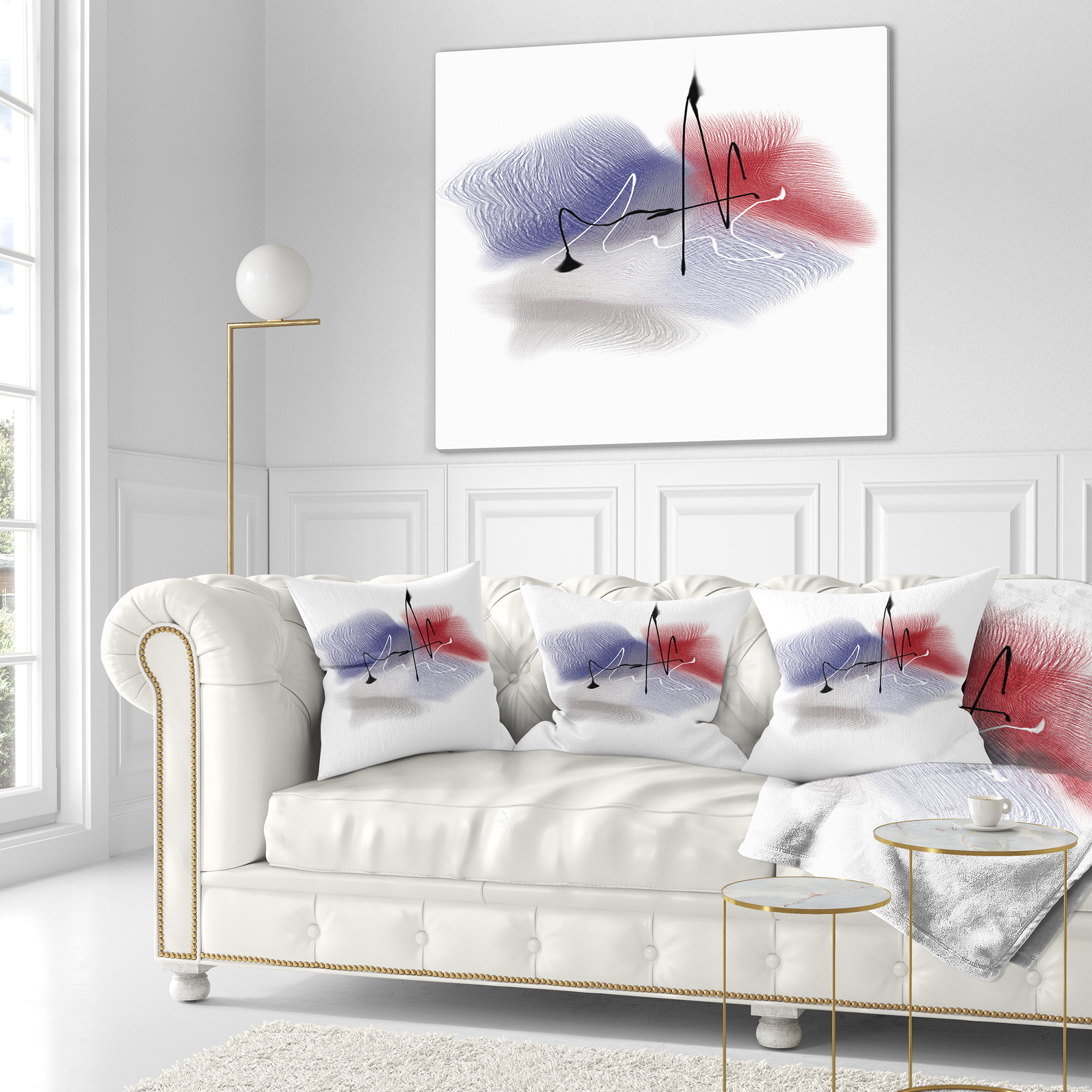 Designart Abstract Multicolor Flowers - Animal Throw Pillow - 16x16