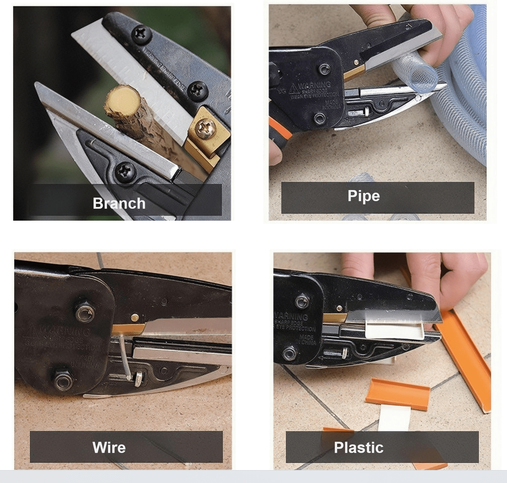 Multipurpose Heavy Duty Scissors All Purpose Utility Industrial Scissors Cutter with Safety Lock, Non-slip Handle, and Thread Trimming - Perfect for Soft Pipe, Fibre, Wood, Iron Wire, Box