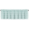 thumbnail image 2 of Blackout Greek Geometric Pattern Sea Glass and White Rod Pocket Short Window Curtain Valance for Kitchen Bedroom Decor, 52" x 18", Sea Glass and White, 1 Panel, 2 of 6