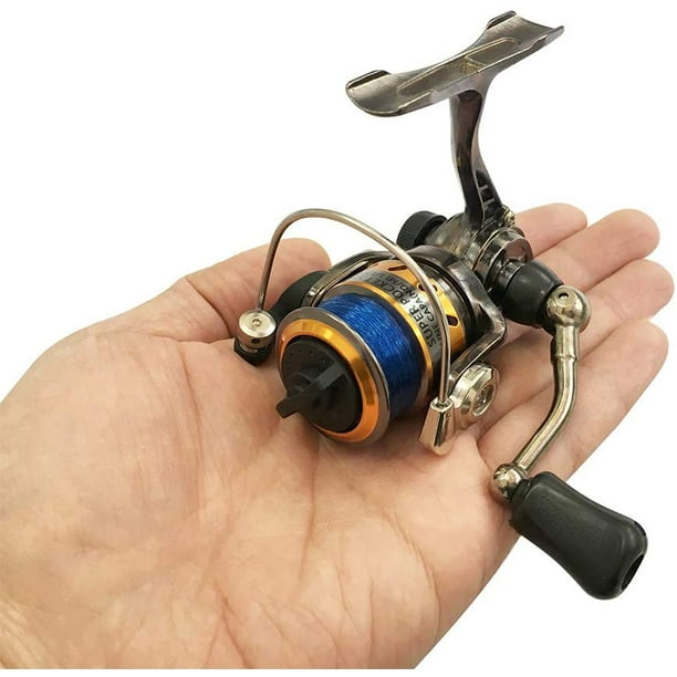 Mini 100 Small Metal Spinning Wheel Aluminum Fishing Reel with Metal Spool  for Freshwater and All Season Fishing 