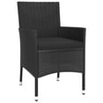 thumbnail image 3 of vidaXL 5 Piece Garden Dining Set with Cushions Black Poly Rattan, 3 of 5