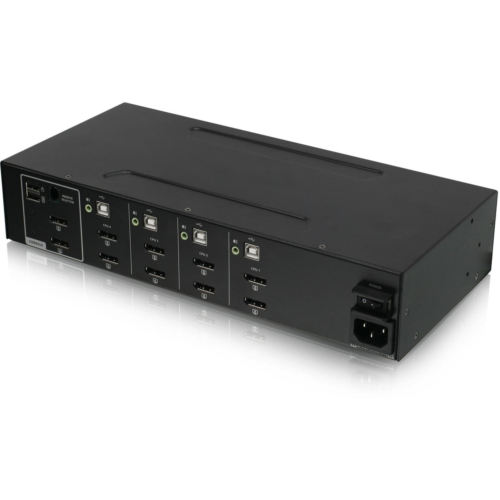 IOGEAR 4-Port Dual View DisplayPort Secure KVM Switch w/Audio - 4 Computer(s) - 1 Local User(s) - 3840 x 2160 - 50 Hz, 60 Hz - 6 x USB - 10 x DisplayPort