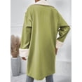 thumbnail image 2 of Abrigos de Invierno de Larga con Solapa Forrada para Mujer, Chaqueta Larga y Cálida con Doble Botonadura, Abrigo de Felpa. Amarillo-Verde M, 2 of 6