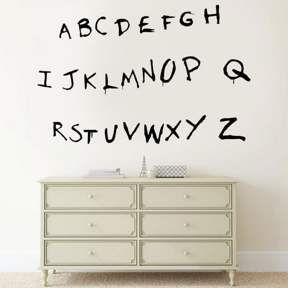 Scary Alphabet A-Z Wall Sticker Tv Series Spooky Halloween Decals Vinyl Home Decor Room Bedroom Window Stickers Removable 130x57cm