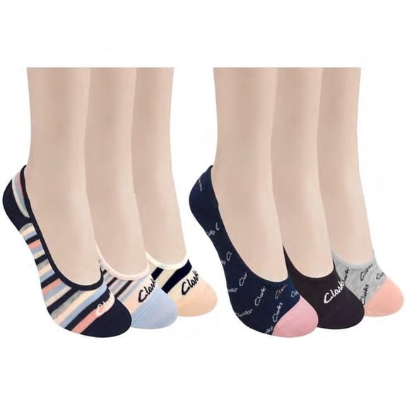 Clarks Women's Multicolor No-Show Socks, 6 Pack