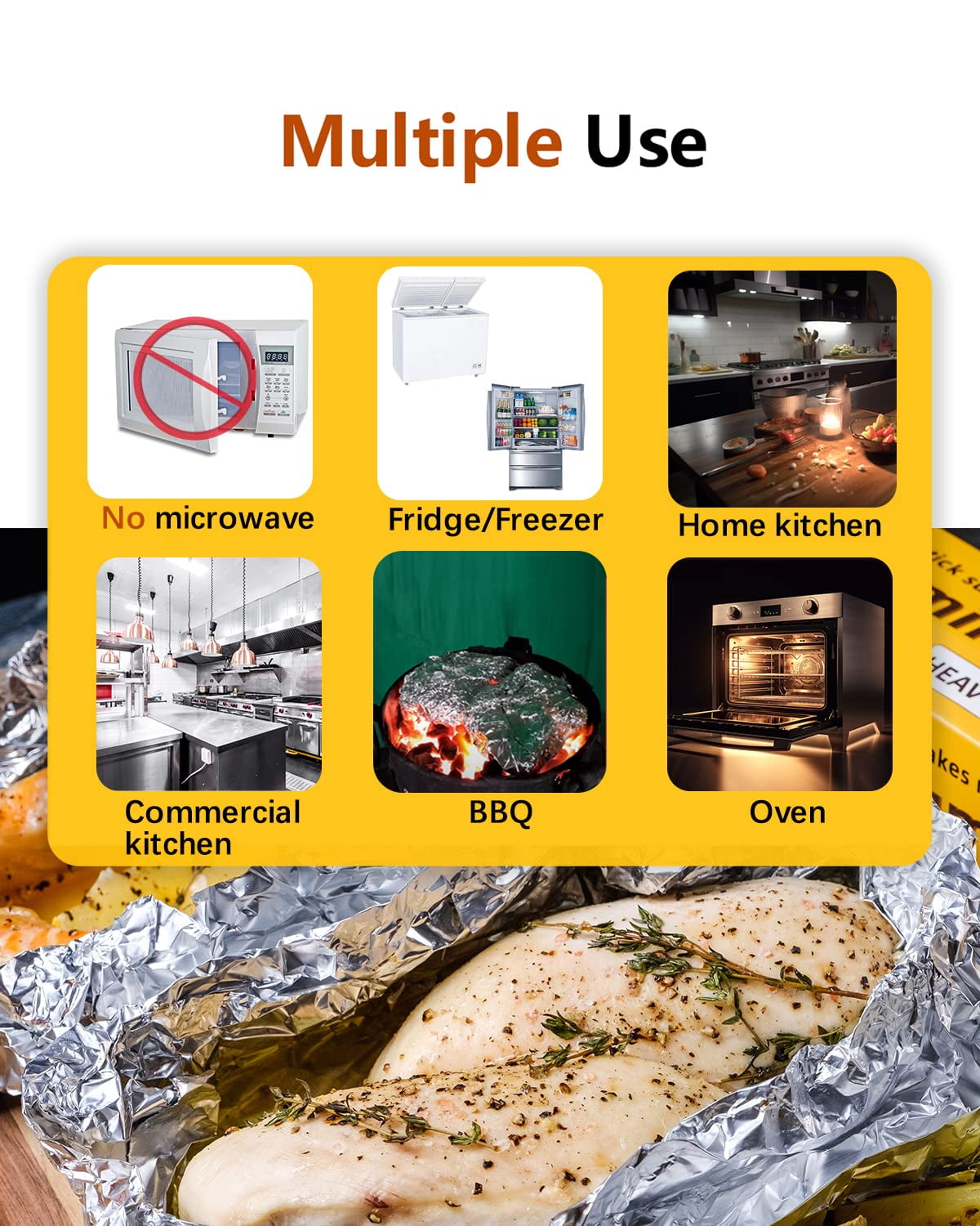 Katbite Aluminum Foil Roll, 18 in x 350 ft (525 sq ft), Heavy Duty, 30 microns, Food Wrap