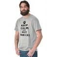 thumbnail image 4 of Keep Calm Pet Your Cat Kitty Lovers Men's Graphic T Shirt Tees Brisco Brands X, 4 of 4