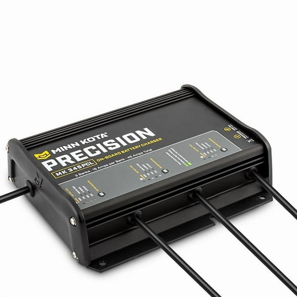 Minn Kota Battery Charger 1833454 MK 345PCL; On-Board; 3-Bank Charger; On-Shore AC; 15 Amp Charging Current Per Bank; Waterproof; 700 Watt; 3-5 Hours Charging Time