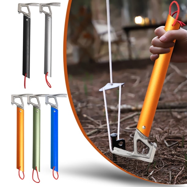 Fiudx Extractor de Clavos para Camping, Herramienta Multifuncional para Exteriores, Mango Ligero de Aleación de Aluminio, Construcción de Acero Inoxidable, para Quitar Clavos En El Suelo de Tiendas d