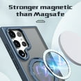 thumbnail image 2 of Phone Case for Samsung Galaxy S24 Ultra Strengthened Magnetic Ring Stand Translucent Back Cover Compatible with Magsafe, Military-Grade Shockproof Anti-fall Protection Case for Men Women,Blue, 2 of 6